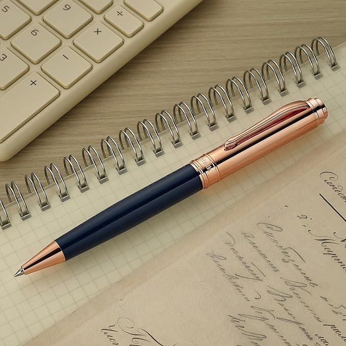 Luxury Gel Pen, Top Set With 8mm Brilliant Diamond,Bright Orange Pen Lacquer,Rose Real Gold Finish, Black Refill,Elegant Gift Pen For Women, Unique, Office,Nice Designer Pens