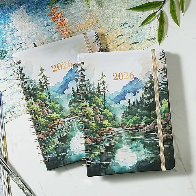 2026 Planner - 2026 Planner Weekly and Monthly, Jan 2026 - Dec 2026, 6.3โ x 8.4โ, 2026 Calendar Planner, Twin-Wire Binding, Inner Pocket, Colorful Monthly Tabs, Elastic Closure, Contacts, Holidays