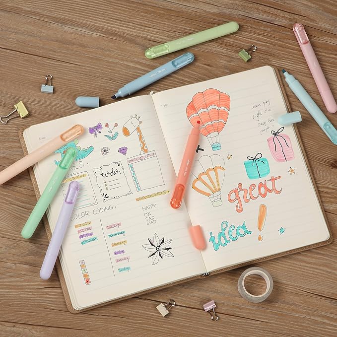 Mr. Pen Aesthetic Highlighters - 8 Pack, Chisel Tip, Pastel & Assorted Colors, Cute Highlighters for School