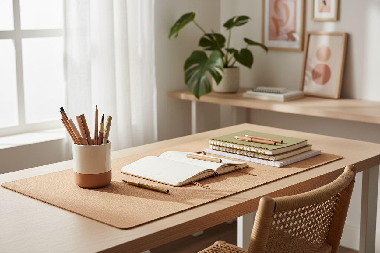 Complete study desk setup with desk accessories and stationery bundle