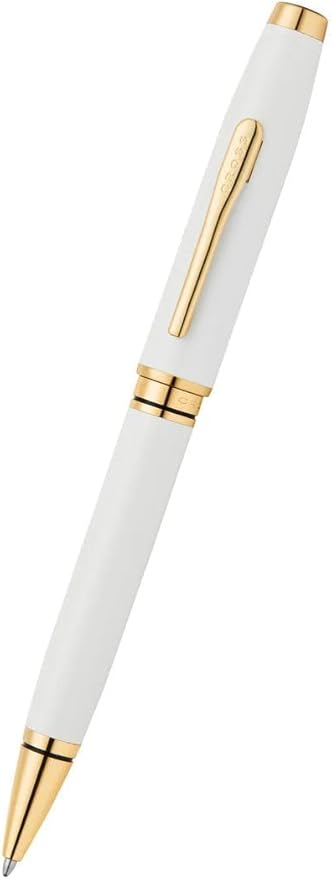 Cross Coventry Pearl White Lacquer & Gold PVD Appointments Ballpoint Pen - Refillable Pen for Smooth Writing - Professional, Elegant Accessory - Black Ink - Long-Lasting Use - Desk Essential