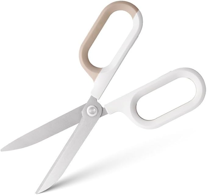 Multipurpose Office Craft Scissors for DIY Art and Craft,Comfort-Grip Handles, Sturdy Sharp Scissors (White)