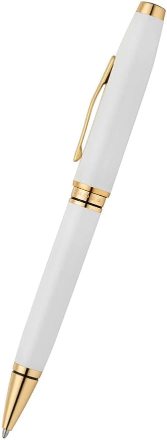 Cross Coventry Pearl White Lacquer & Gold PVD Appointments Ballpoint Pen - Refillable Pen for Smooth Writing - Professional, Elegant Accessory - Black Ink - Long-Lasting Use - Desk Essential