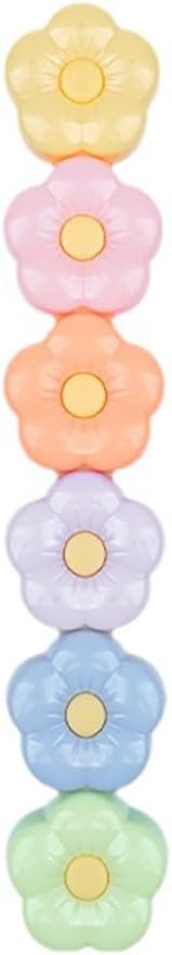 Set of 5 Cute Flower Color Highlighter Markers with 1 Cap, Multicolor Highlighter Pens for Office.