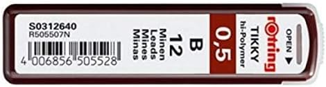 rOtring Tikky Mechanical Pencil Lead 0.5mm HB, 12 Lead (R505 508 HB)