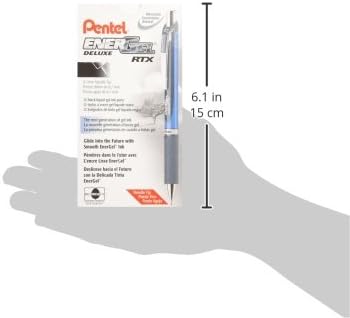 Pentel EnerGel RTX Retractable Gel Ink Pen, Medium Point, Needle Tip, Black Ink, Box of 12 (BLN77-A)