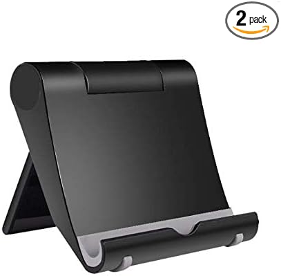 2 Pack Adjustable Tablet Stand - Compatible with Fire HD 8, 10 & 7, Samsung Galaxy Tab A7, A8, S5e & Kindle Paperwhite - E-Reader Desktop Holder