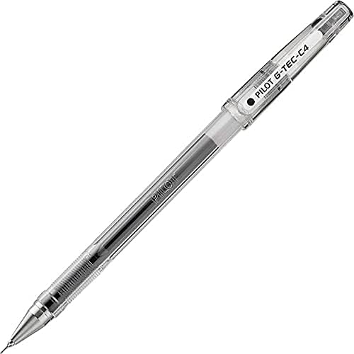 PILOT G-Tec-C Gel Ink Rolling Ball Pens, Ultra Fine Point (0.4mm), Black Ink, 12-Pack (35491)