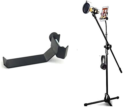 Black Headphone Headset Tambourine Holder Hanger Clip Stand for Microphone/Musical Stand