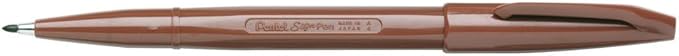 Pentel Sign Pen Fiber-Tipped Pen, Brown Ink, Box of 12 (S520-E)