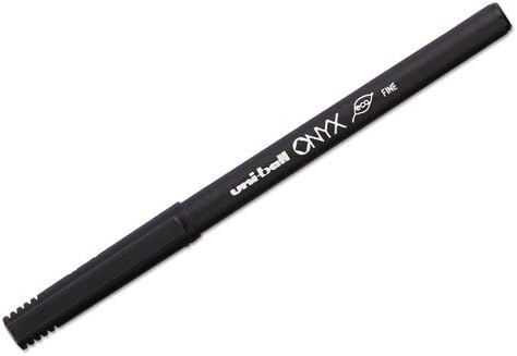 uniball Onyx Rollerball Pens, Fine Point (0.7mm), Black, 12 Pack
