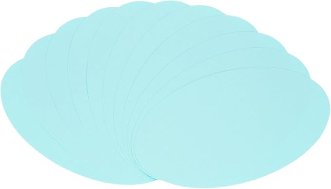 MECCANIXITY Oval Card Stock 7.1 Inch Width 11.8 Inch Length 30 Pcs 50lb/180gsm Colored Cutouts Paper Thick Cardstock Coaster for Craft Bulletin Board Decor, Light Blue