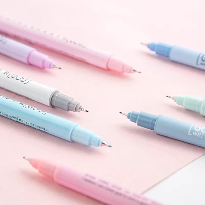 Colored Fineliner Pens, 0.38mm Ultra Fine Tip Pens, 8 Colors Fine Point Pen, Bible Journaling Planner Micro Pens Set for Writing, Drawing, Note Taking, Bullet Journaling