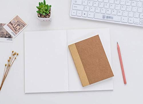 CooLeathor A5 Blank Notebook 5.8”x8.25” Sketch Book, 100 Sheets, Thick 100gsm Paper & Kraft Cover, Great for Sketching, Writing and Journal Refills