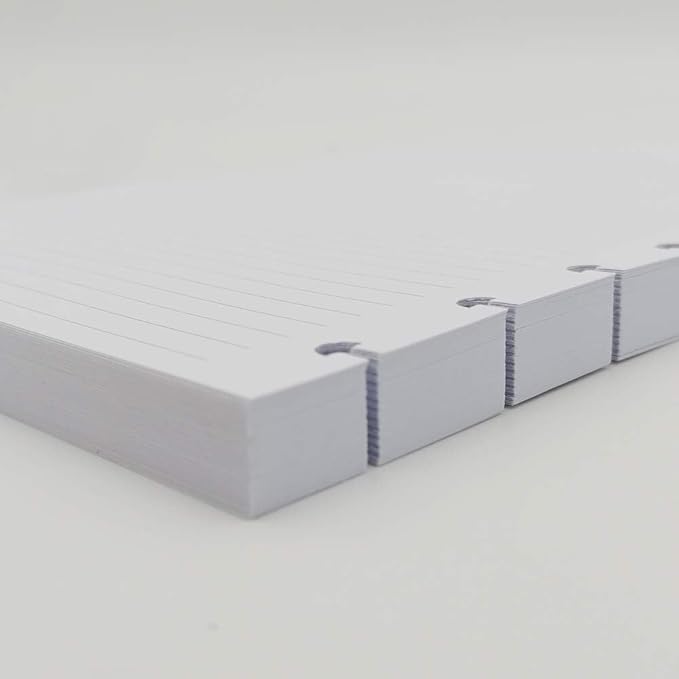 Junior Size Discbound Refill Paper - 8 Discs Discbound Paper, Lined Arc Paper Refill, 100gsm, Disc Paper Refill, White Paper, 500 Sheets/1000 Pages, 5.8 X 8.25 in