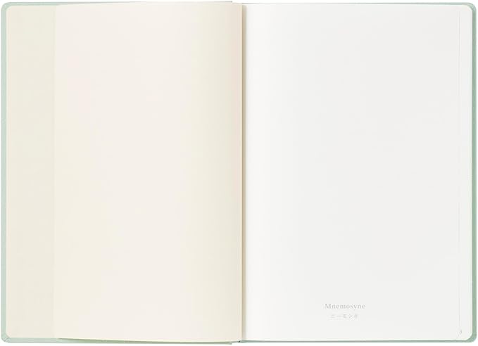 Maruman Mnemosyne Dot Grid Journal- A5, 8.5" x 6.02", 120 Sheets / 240 Pages, 5mm Doted Notebook, Book-bound With Premium Mint Green Hardcover, Includes Bookmark & Elastic Closure, Made in Japan