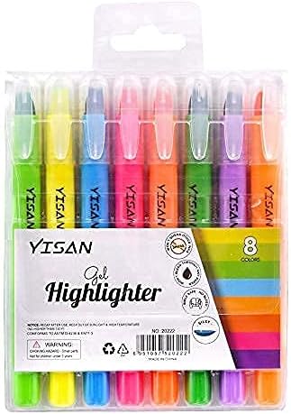 YISAN Bible Highlighters No Bleed,Gel Highlighter,Dry Highlighters,Crayon Marker Pens for Bible Study Journaling,8 Assorted Colors 20222