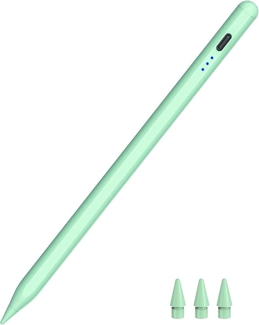 Pen for iPad 2018-2025, HATOKU 15 Mins Fast Charging Pencil 1st Gen with Tilt & Palm Rejection Compatible with iPad Air 3/4/5/M2/M3, iPad mini 5/6/7, iPad 6/7/8/9/10/11, iPad Pro 11/12.9"/M4 M5(Green)