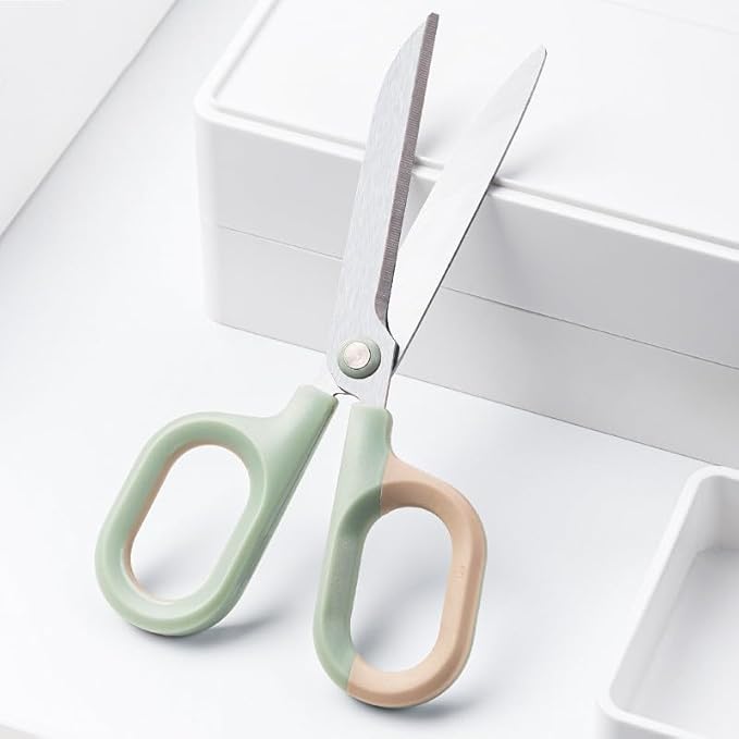 Multipurpose Office Craft Scissors for DIY Art and Craft,Comfort-Grip Handles, Sturdy Sharp Scissors (Green)
