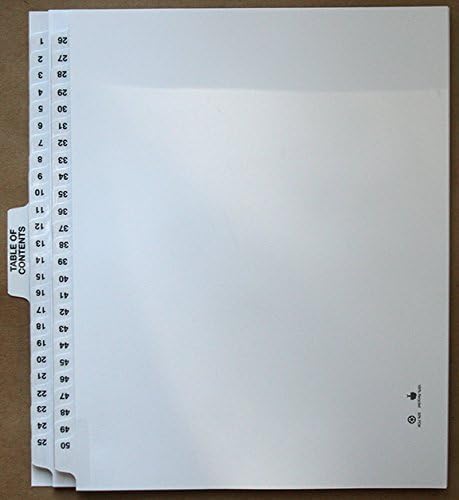 Exhibitindexes® Numbered Dividers 1-50 Punched - AVE Style Bold Tabs - Side Collated Exhibit Tabs - Made in The USA | Letter Size - 1-50 - Sets (Pack of 3)