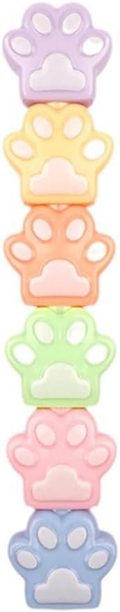 Set of 5 Cute Cats Paw Shape Color Highlighter Markers with 1 Cap, Multicolor Highlighter Pens for Office.
