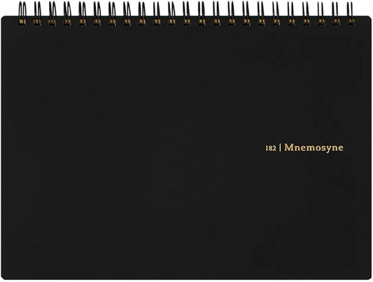 Maruman MNEMOSYNE Notebook 5.83 x 8.27 Inches (Horizontal A5), 5mm-squared, 70 Sheets (N182A), White