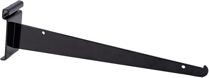 SSWBasics Grid Wall Accessory - 12 inch Black Metal Shelf Brackets for Wire Grid - Pack of 10 - Durable Gridwall Accessories - Grid Wall Shelf Brackets for Retail, Boutique, Thrift, Home Organization
