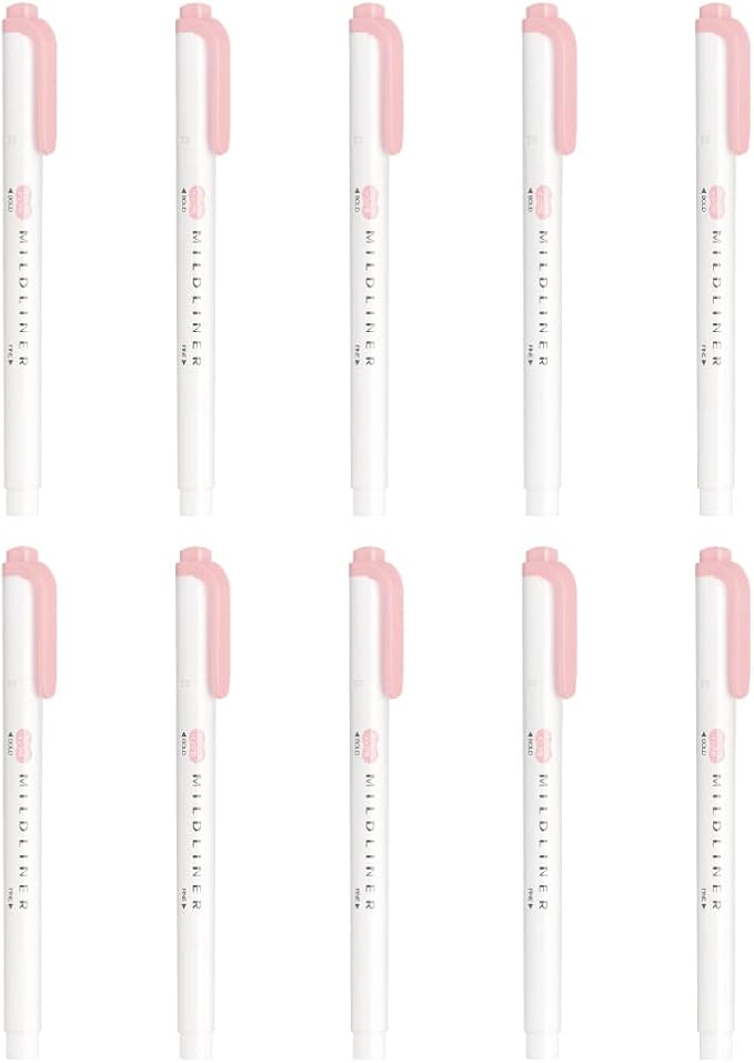 Zebra Highlighter, Mild Dusty Pink, 10 Pack B-WKT7-MDP