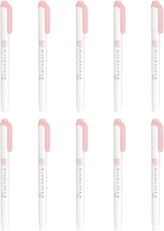 Zebra Highlighter, Mild Dusty Pink, 10 Pack B-WKT7-MDP