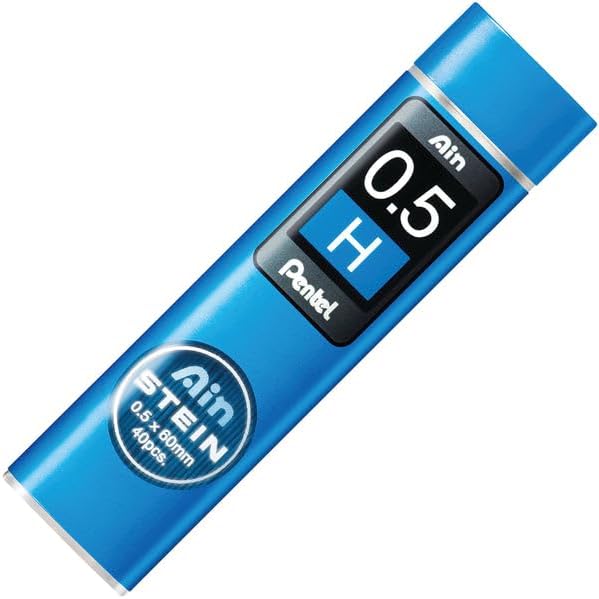 Pentel Ain Stein Mechanical Pencil Lead, 0.5mm H, 40 Leads (C275-H)