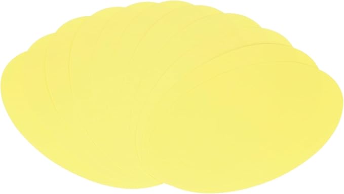 MECCANIXITY 30pcs Oval Card Stock 6-1/2 Inch 50lb/180gsm Thick Cutouts Coaster Paper for Craft Bulletin Board Decor, Light Yellow