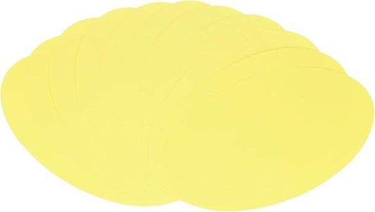 MECCANIXITY 30pcs Oval Card Stock 3-3/10 Inch 50lb/180gsm Thick Cutouts Coaster Paper for Craft Bulletin Board Decor, Light Yellow