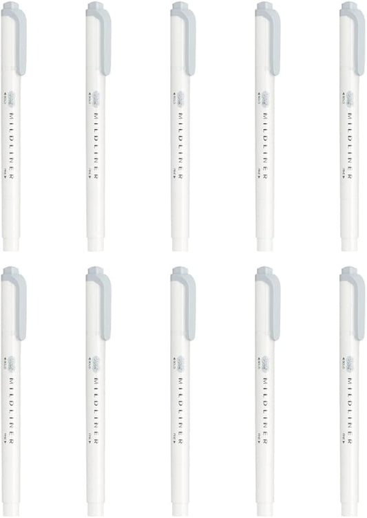 Zebra B-WKT7-MCGR Highlighter, Mild Cool Grey, 10 Count