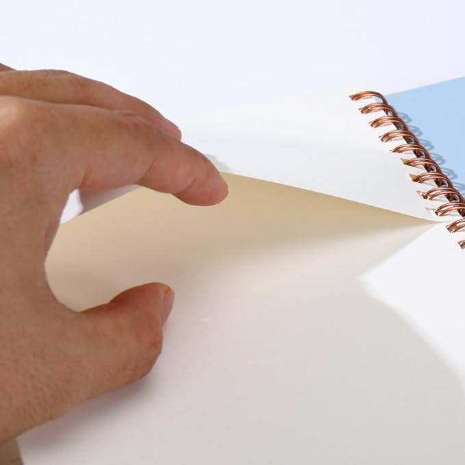 Lined Spiral Journal Notebook for Women & Men，A5 Journaling Notebooks for Work& Note Takin,Journals for Writing, A lovely notebook for recording life. (Off-white.)