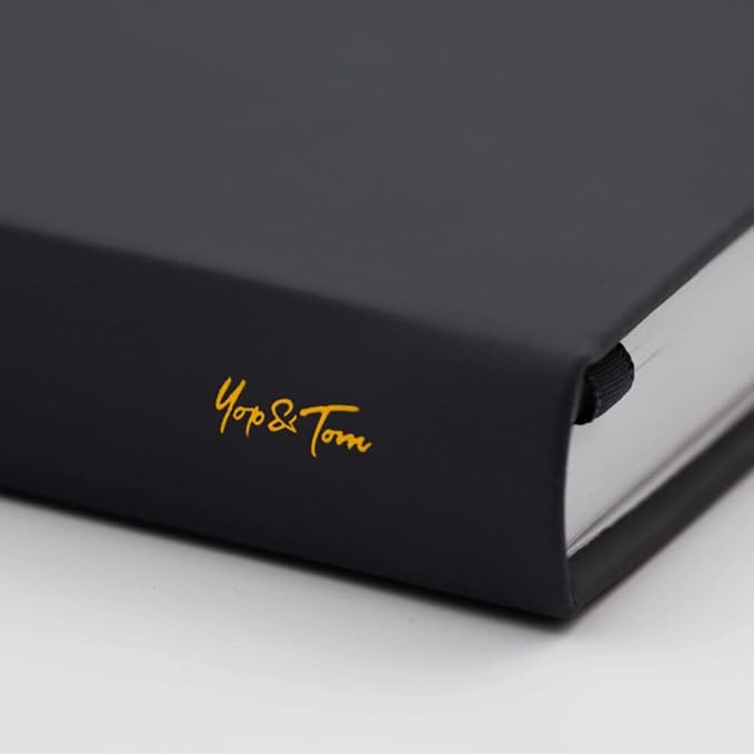 Yop & Tom Bullet Dotted Journal (A5) - Moon and Stars - Dot Grid Notebook With Extra Thick Paper (160 GSM) - Charcoal