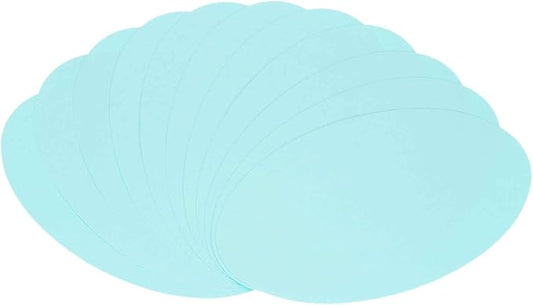 MECCANIXITY 30pcs Oval Card Stock 5 Inch 50lb/180gsm Thick Cutouts Coaster Paper for Craft Bulletin Board Decor, Light Blue