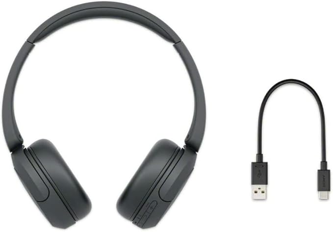 Sony WH-CH520 Compact Easy Carrying Wireless Bluetooth On-Ear Headphones (Black) Bundle with Knox Gear Metal Headphone Stand (2 Items)