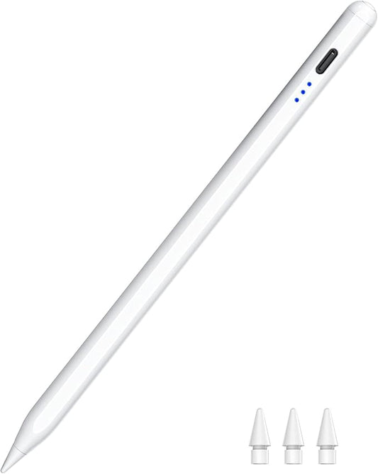 Stylus Pen for iPad 2018-2025, 15 Mins Fast Charging Magnetic Pencil (1st Generation) with Tilt Sensitivity & Palm Rejection for iPad 6-8/9/10/11, Air 3/4/5/M2/M3, Mini 5/6/7, Pro 11/12.9/M4/M5