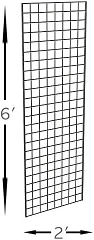 Only Hangers - Black Commercial Grade Gridwall Art Display Panels – Heavy Duty Grid Panel for Any Retail Display - Art and Trade Show Panels (2' x 6', 3)