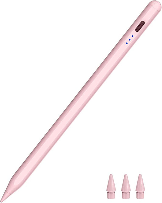 Pen for iPad 2018-2025, HATOKU 15 Mins Fast Charging Pencil 1st Gen with Tilt & Palm Rejection Compatible with iPad Air 3/4/5/M2/M3, iPad mini 5/6/7, iPad 6/7/8/9/10/11, iPad Pro 11"/12.9"/M4/M5(Pink)