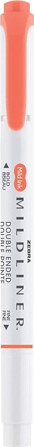 Zebra Pen Mildliner Double-Ended Highlighter Marker Set, Broad and Fine Point Tips, Ideal for Bible Highlighting, No Bleed Mild Vermillion Ink, 12-Pack (78230upc)