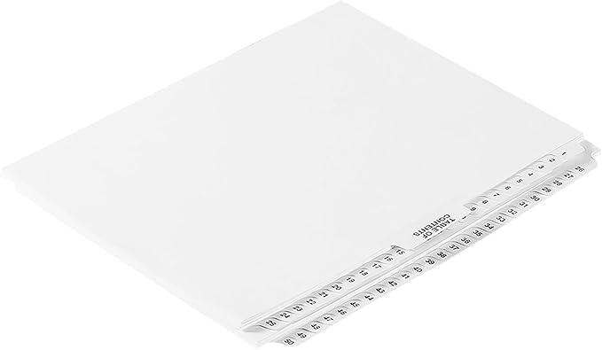 Exhibitindexes® Numbered Dividers 1-50 Punched - AVE Style Bold Tabs - Side Collated Exhibit Tabs - Made in The USA | Letter Size - 1-50 - Sets