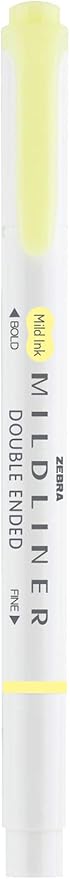 Zebra Pen Mildliner Dual-Tip Highlighters, Broad and Fine Tips, Ideal for Bible Highlighting, No Bleed, School Supplies, Teacher Supplies, and Office Supplies, Mild Yellow Ink, 12-Pack (78150upc)