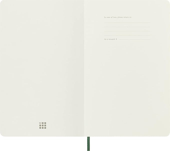 Moleskine Classic Notebook, Soft Cover, Large (5" x 8.25") Ruled/Lined, Myrtle Green, 192 Pages