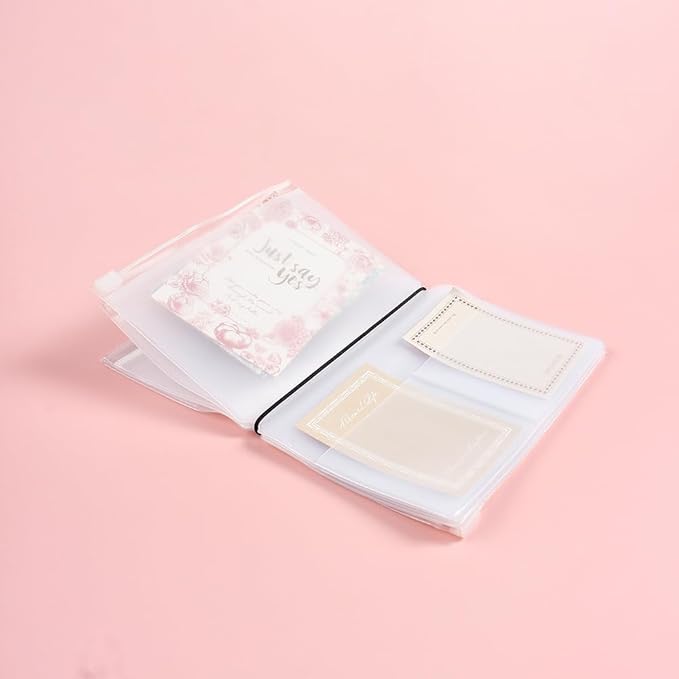 Clear Zipper Pocket for Travelers Notebook, 4 Insert Passport Size Pouch Refill with 4 Elastic Bands for TN Accessories Paper Card Holder