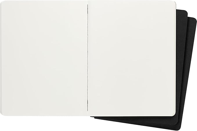 Moleskine Cahier Journals - 9-3/4'' x 7-1/2'', Black, Blank, Pkg of 3
