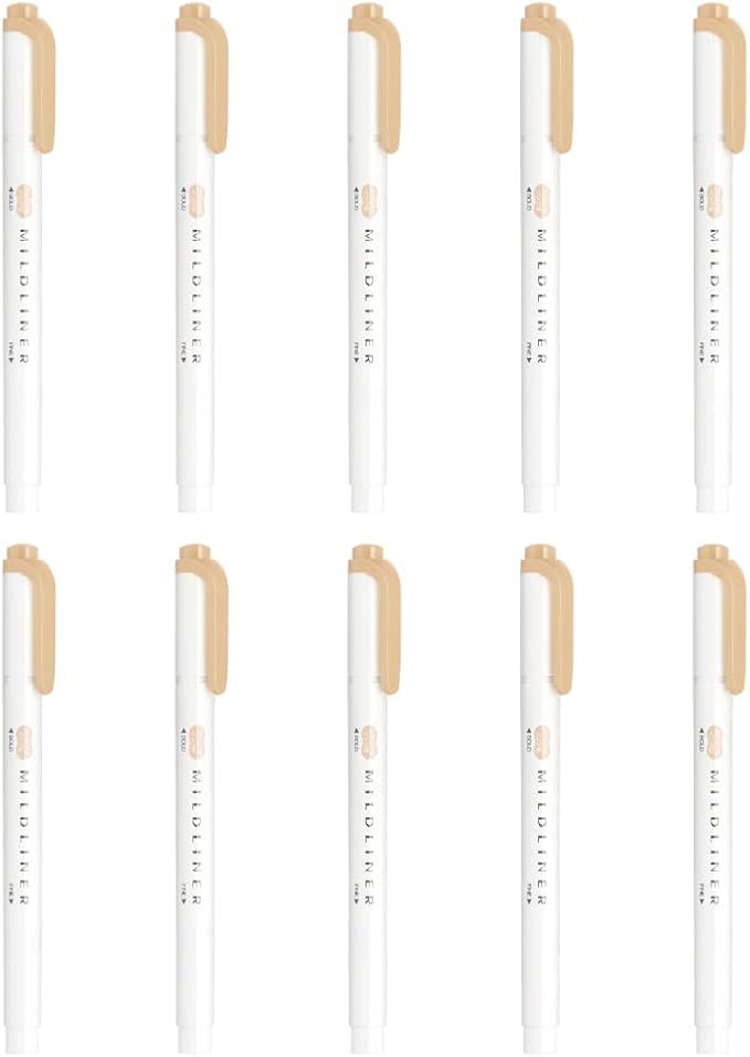 Zebra B-WKT7-MBE Highlighter, Mild Beige, 10 Count