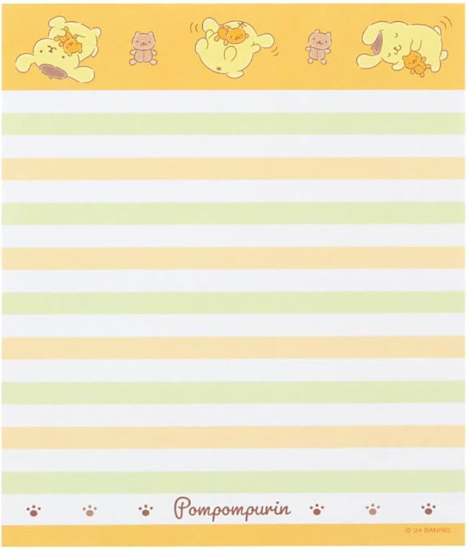 Sanrio 493881 Character Letter Set, Pom Pom Pudding, Package (approx.): Width 6.3 x Depth 0.3 x Height 8.7 inches (16 x 0.8 x 22 cm)