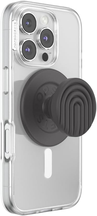 PopSockets Phone Grip for MagSafe, Magnetic Holder, Phone Stand, Brown - Curves Slate