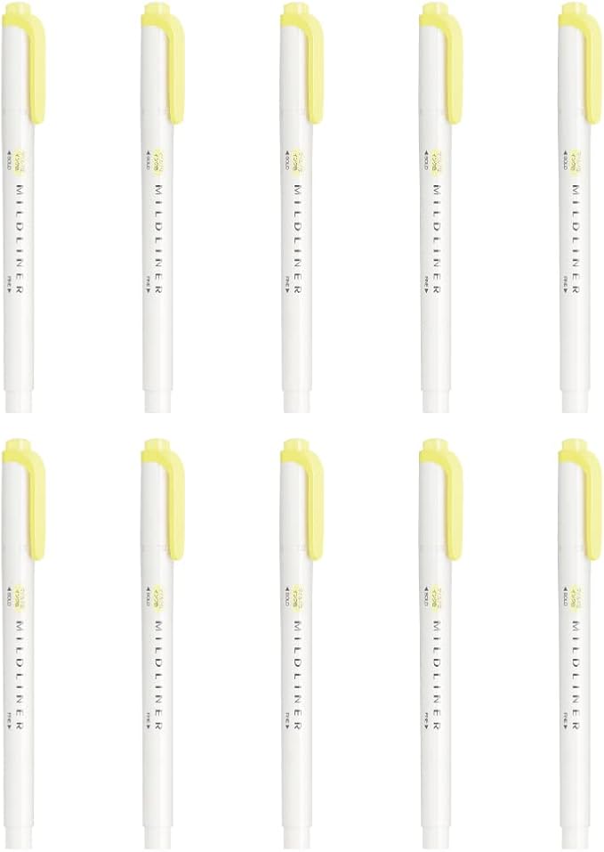 Zebra B-WKT7-MSY Highlighter, Mild Sorbet Yellow, 10 Count